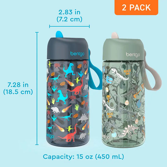 Bentgo Kids Prints Water Bottle (2-Pack)