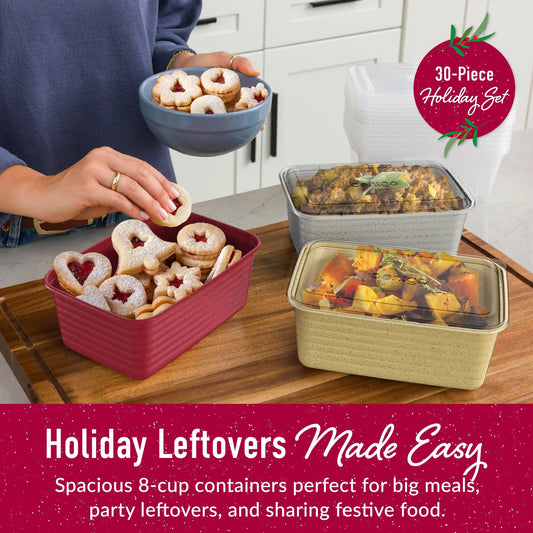 Bentgo Prep Deep-Dish Holiday Food Storage Set (30-Pieces)